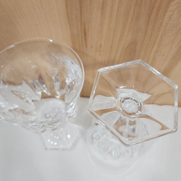 2) Chaumont Crystal Wine Goblets Cristal D'Arques Durand 5.5" spiky linear cuts - Picture 7 of 9